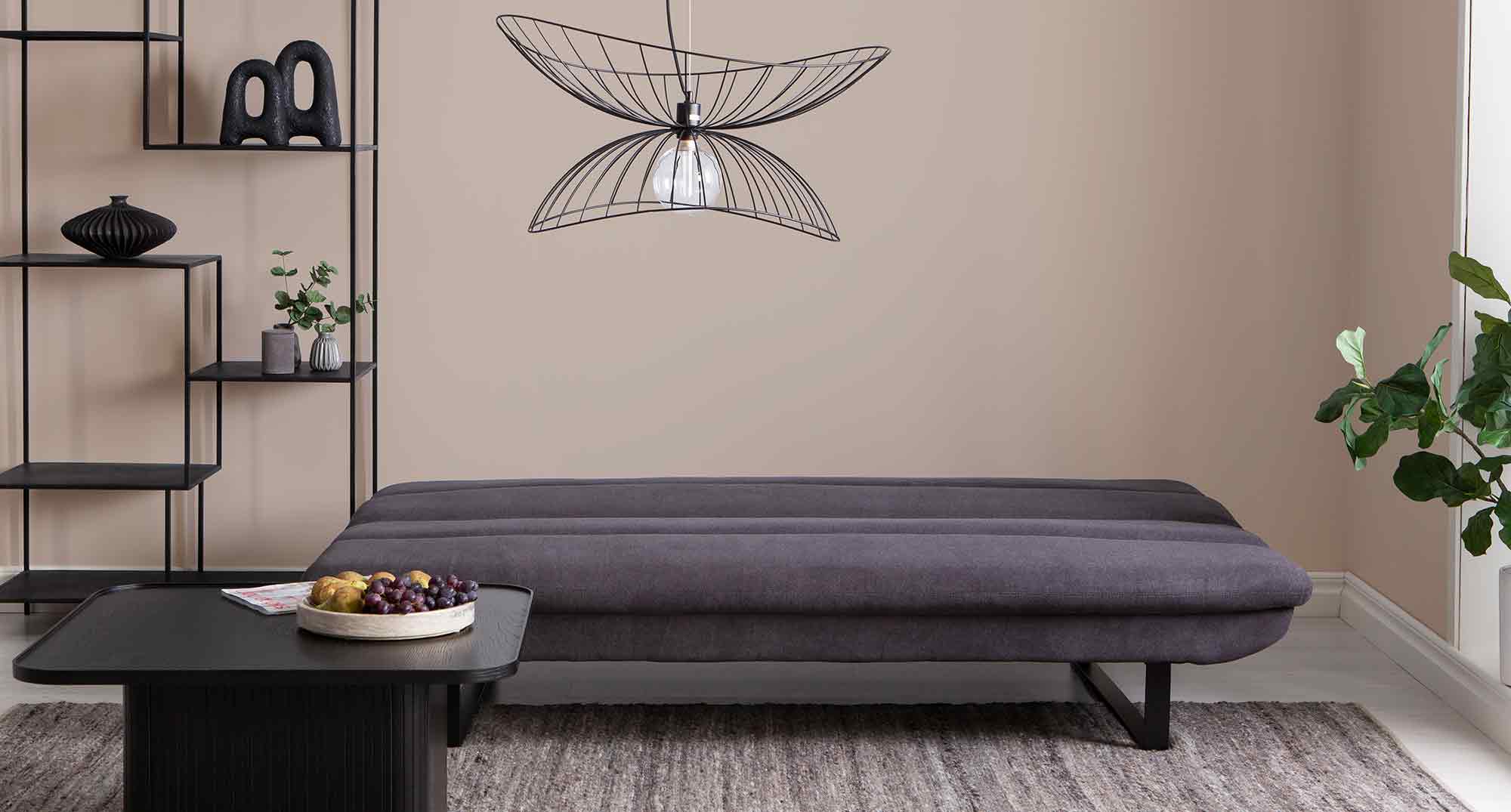 DREAM bäddsoffa i mörkgrått tyg