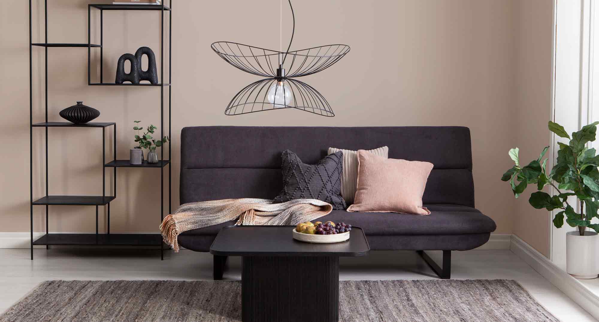 DREAM bäddsoffa i mörkgrått tyg